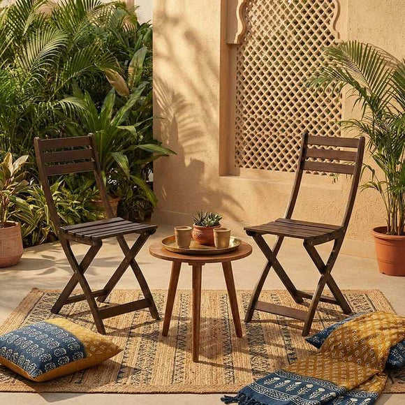 Weatherproof & Solid Wood Outdoor Chairs for Indian Balconies