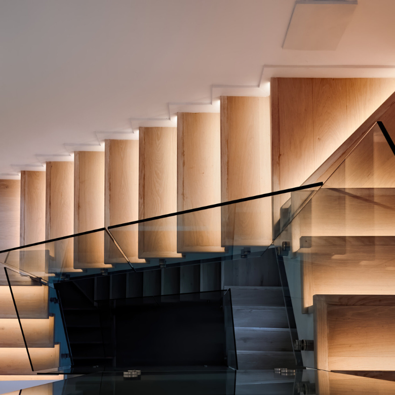Decorating Around a Glass Staircase