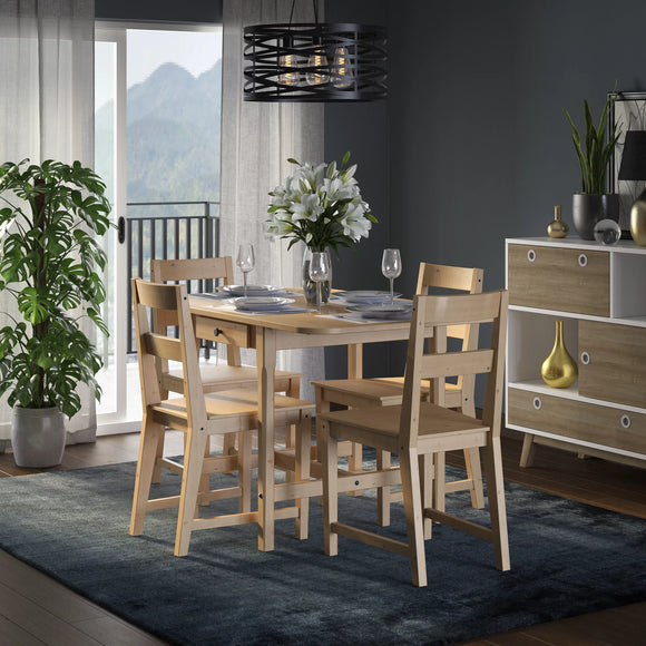 Ekmek - drop leaf dining table - Front View