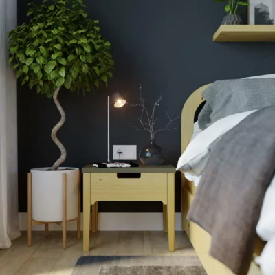 gajah - Bedside table Pine natural Autumn brown 51x44x43 cm - 031.002.02 - thematic