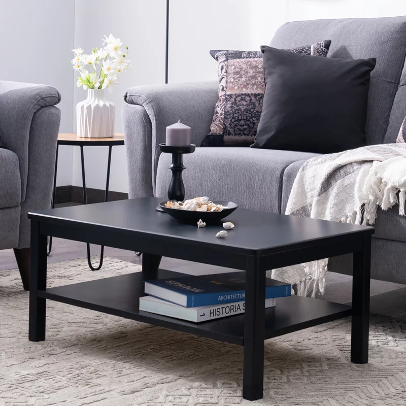 WINSOME - Coffee table Beech black 80x50x35 cm - 076.009.03 - thematic
