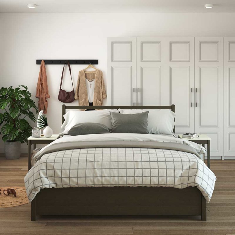 noho - Bed frame Beech brown grey 210x171x100 cm - 112.004.03 - thematic