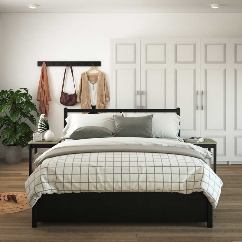 noho - Bed frame Beech black 210x171x100 cm - 112.004.04 - thematic
