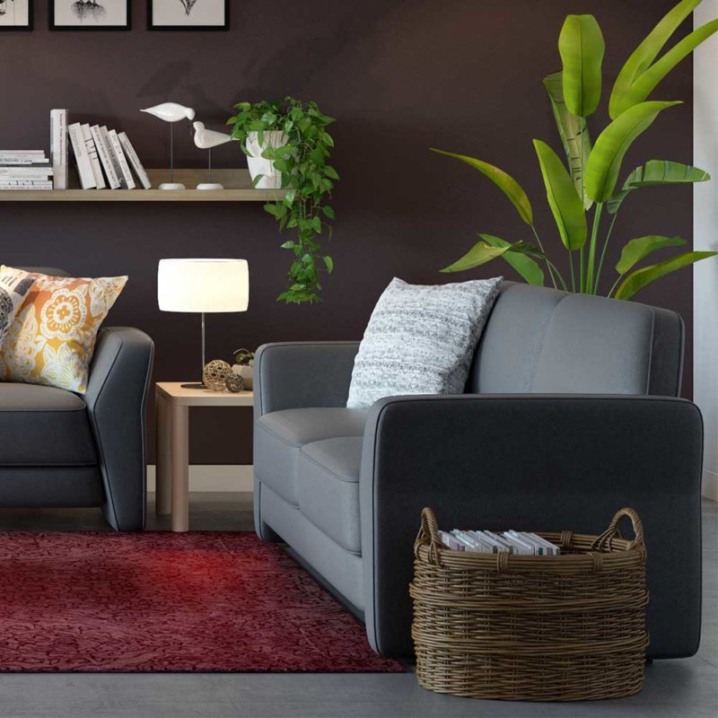 spirit - Two seat sofa Otago dark grey 175x93x85 cm - 125.004.02 - thematic