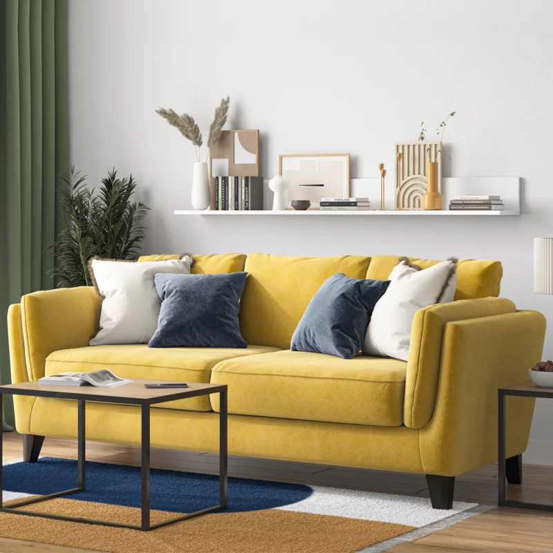 sterlling - Three seat sofa Brooklyn yellow 206x95x90 cm - 125.006.01 - thematic