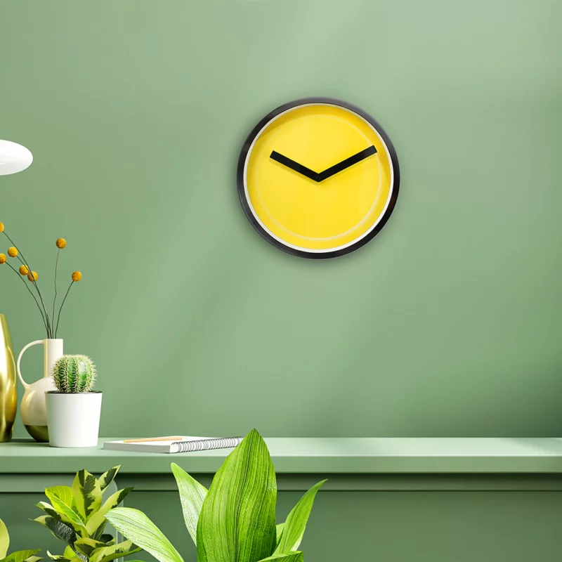 PRIMAVERA - Wall clock Silver yellow 30.2 cm - 310.011.01 - thematic