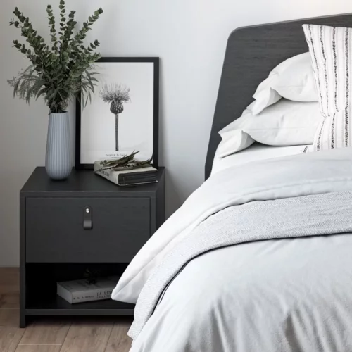 barci - Bedside table Ash black 35x35x49 cm - 031.012.02 - thematic