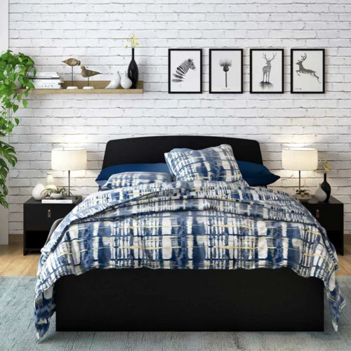 needre - Bed frame Ash black 209x150x98 cm - 112.012.06 - thematic