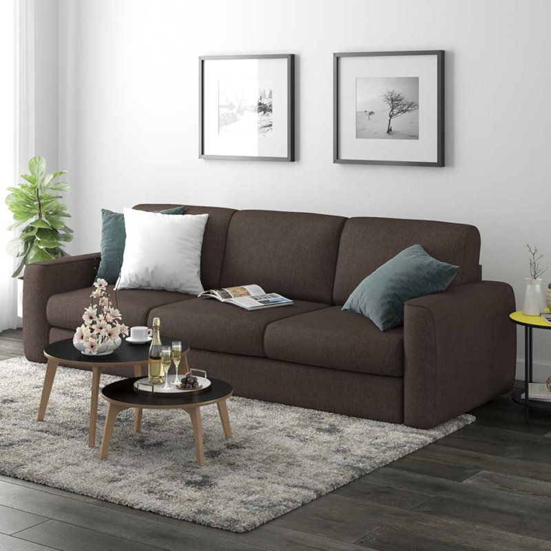pally - Three seat sofa Picton brown 233x93x85 cm - 125.003.06 - thematic