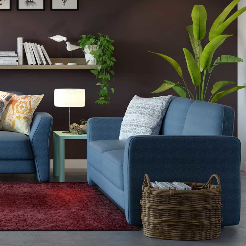 spirit - Two seat sofa Otago blue 175x93x85 cm - 125.004.05 - thematic