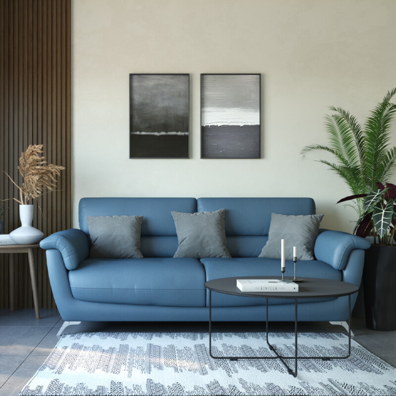 GLORIA Three-seat sofa, Kingston blue, 208x95x86 cm - 172.001.01 - thematic