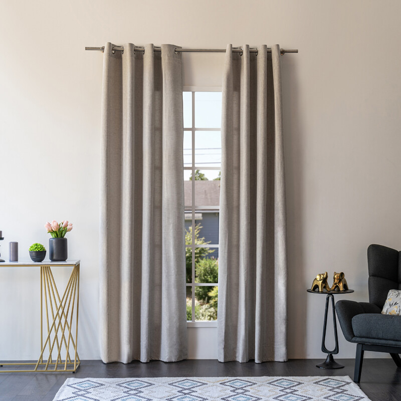 BAIZE Curtains, 1 pair, Light grey, 140x250 cm - 089.014.03 - thematic
