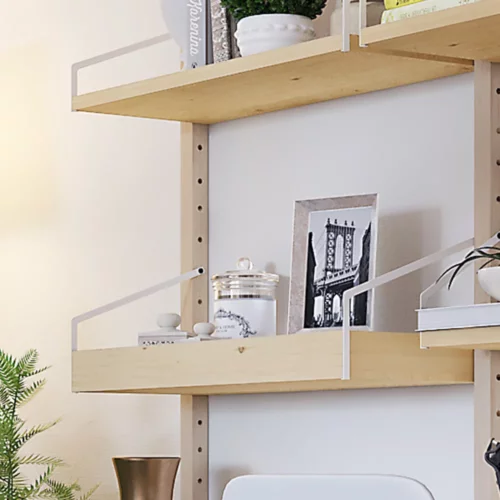 carmel - Shelf with storage Beech pristine White 81x25x6/19 cm - 256.005.02 - thematic