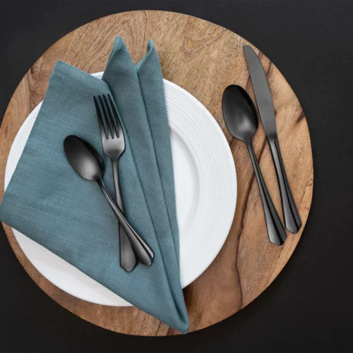 BRAQUE - 6 piece dessert spoon set Black 18 cm - 093.003.04 - thematic