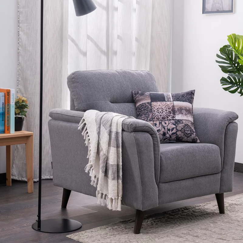 LOIS - Fabric armchairs Dark Grey 97.5x90.0x56.5 cm - 125.022.01 - thematic