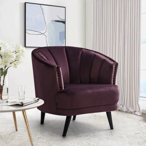 MANDEN - Fabric armchairs Wine 84.0x84.0x80.0 cm - 125.032.01 - thematic