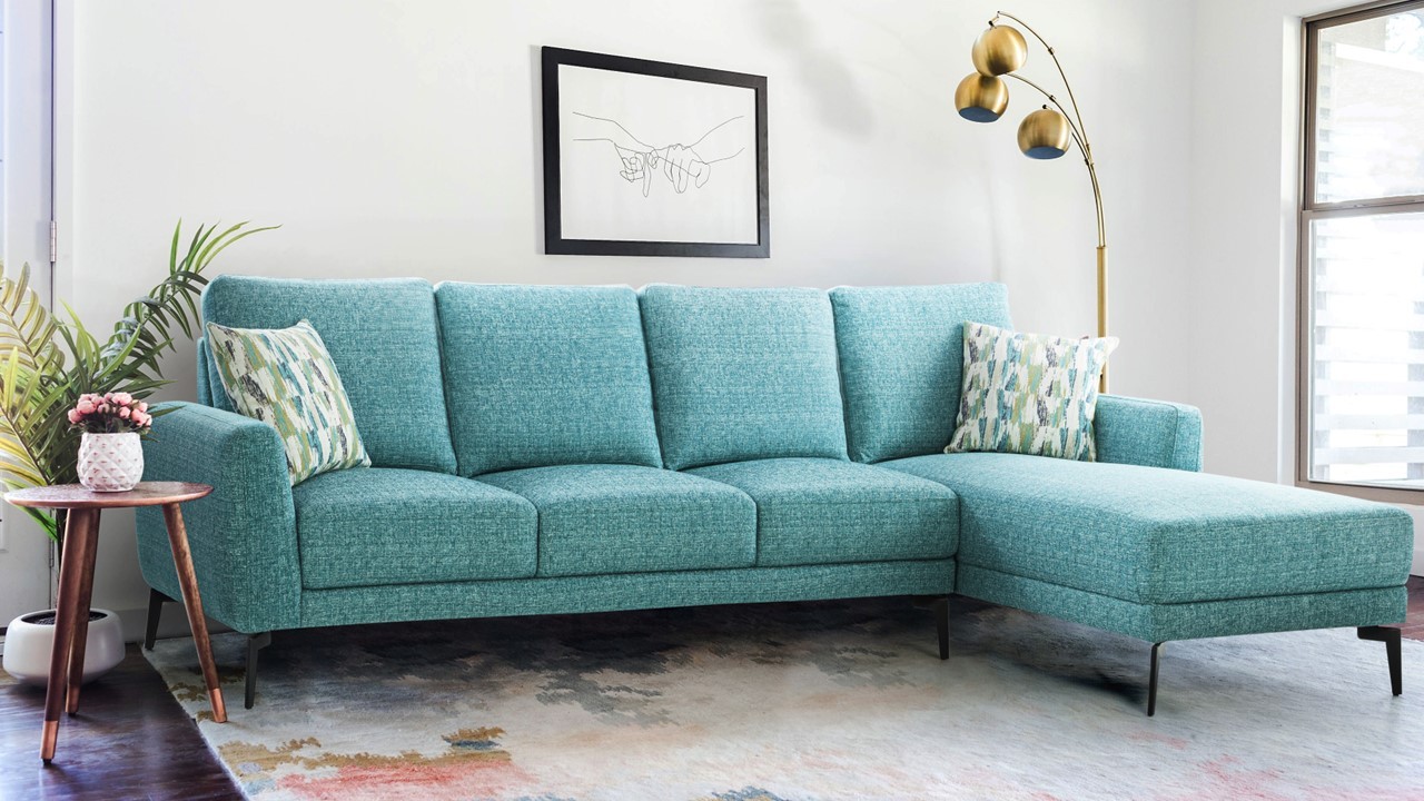 Fabric sofas with chaise longues