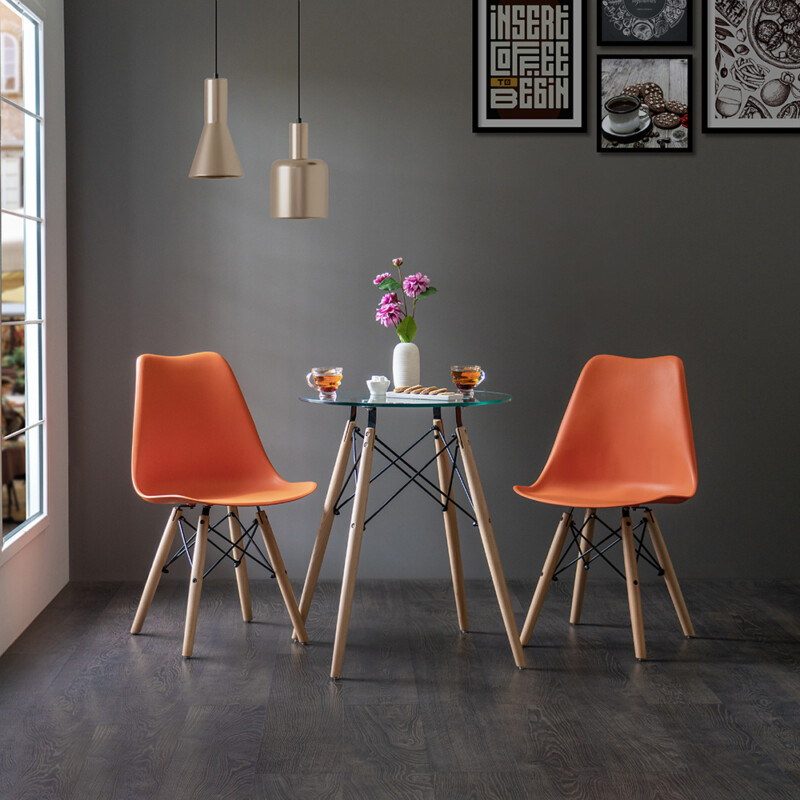 TAVE Cafe chairs, orange, 57x50x83 cm - 103.053.06 - thematic
