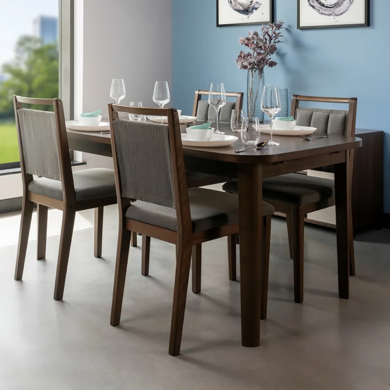grano - Chair Set of 2 Beech brown Napier grey 46x56x92 cm - 103.007.04 - thematic