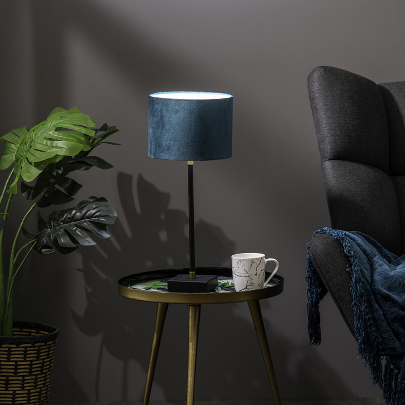 DESTA Table lamp with shade,Black/Turquoise,48x10x10 cm - 343.000.71 - thematic