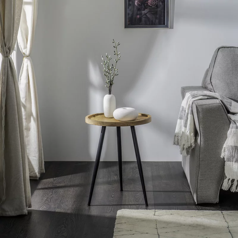 MEEKO Side Table,Black, natural,40x51 cm - 343.000.80 - thematic